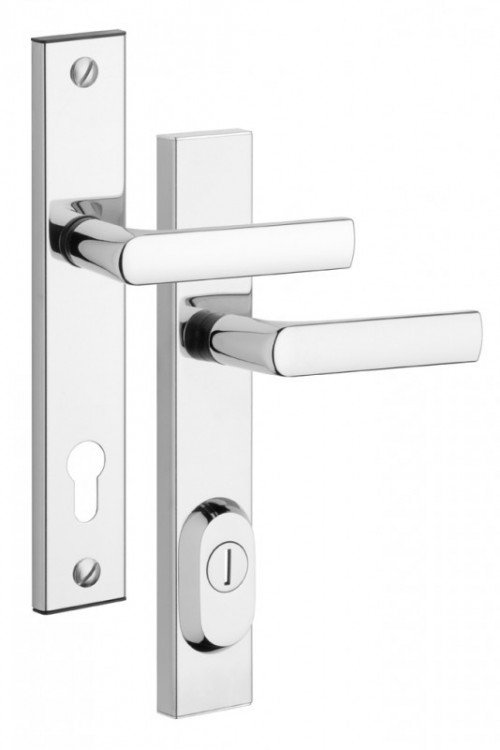 Kování bezpečnostní R4 klika/klika 90 mm vložka chrom nerez 0100 s překrytím (R R4BV) - Kliky, okenní a dveřní kování, panty Kování dveřní Kování dveřní bezpečnostní